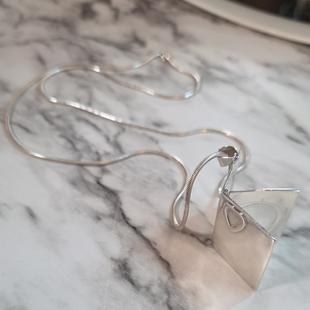 Vintage Sterling Silver Book Heart Locket